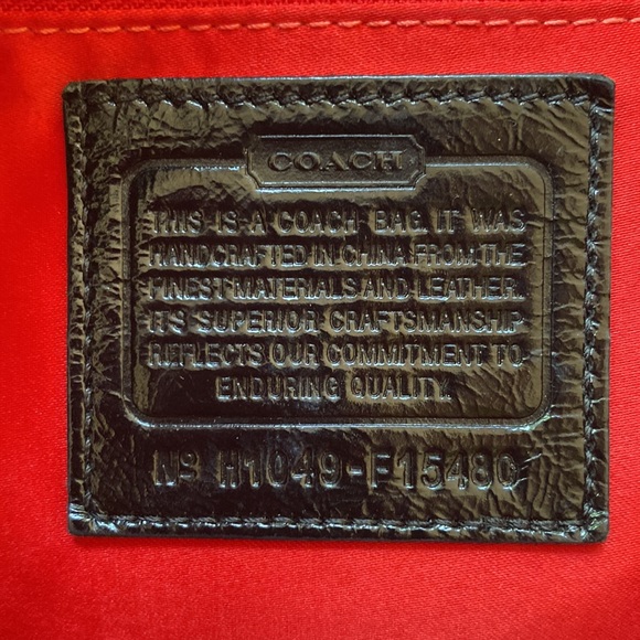 Large Vintage Coach Red and Black Plaid Purse - Picture 8 of 11